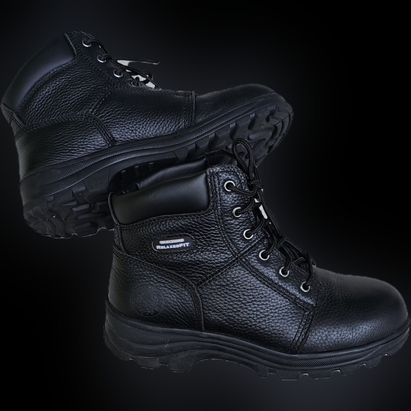 Sketchers Relaxed Fit Black Leather Workboots Size 9 - Picture 5 of 12